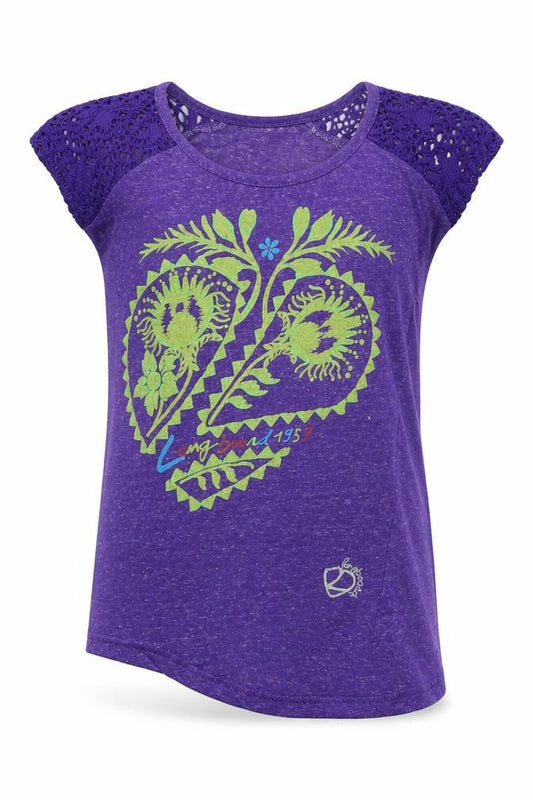Long board Girls Purple  Jersey Basic T-Shirt Size 9-10 Years
