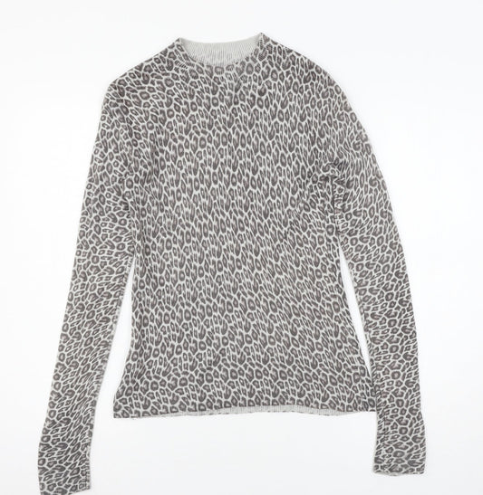 Atmosphere Womens Green Animal Print Knit Pullover Jumper Size 6