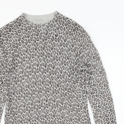 Atmosphere Womens Green Animal Print Knit Pullover Jumper Size 6