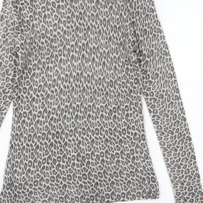 Atmosphere Womens Green Animal Print Knit Pullover Jumper Size 6