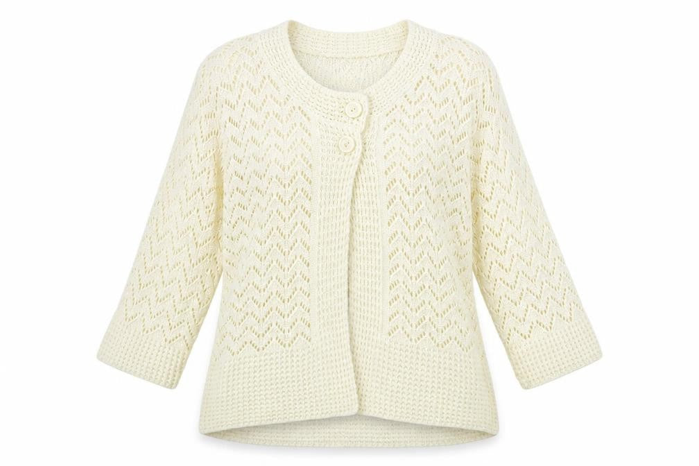 Glimpse Womens Ivory  Knit Cardigan Jumper Size M