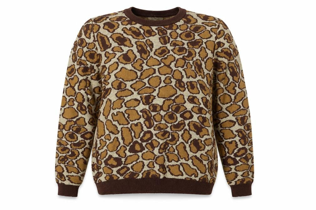sweewe Womens Brown Animal Print Knit Pullover Jumper Size S