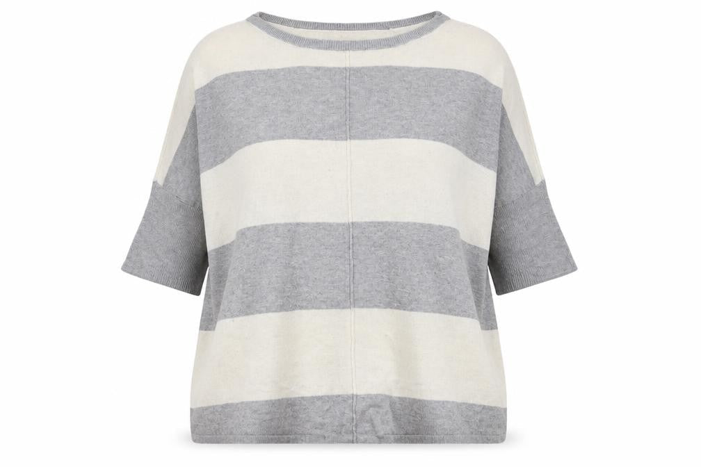 Dorothy Perkins Womens Grey Striped Knit Pullover Jumper Size 14