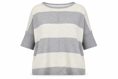 Dorothy Perkins Womens Grey Striped Knit Pullover Jumper Size 14