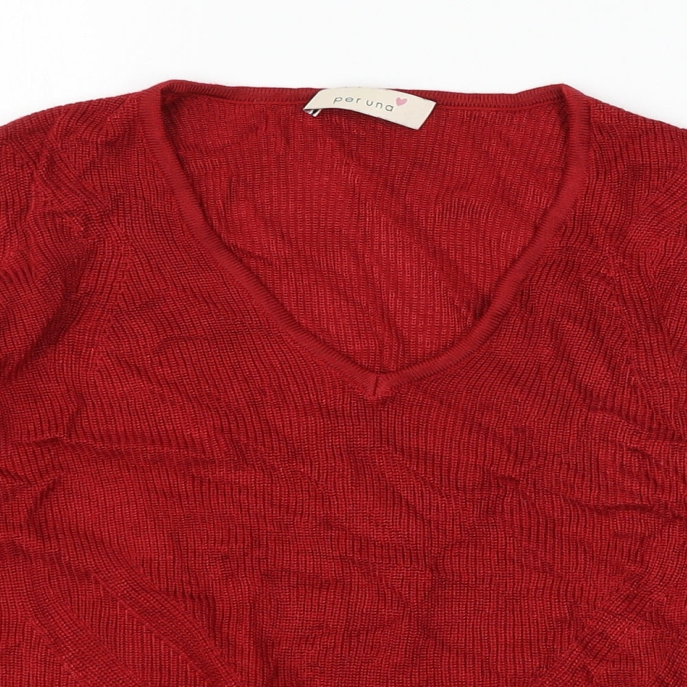Marks and Spencer Womens Red  Knit Pullover Jumper Size 12