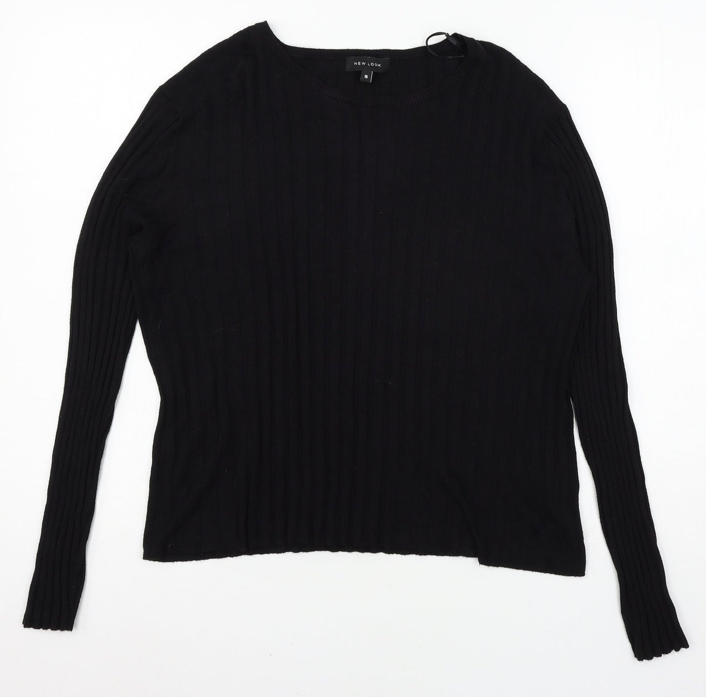 New Look Womens Black  Knit Pullover Jumper Size L