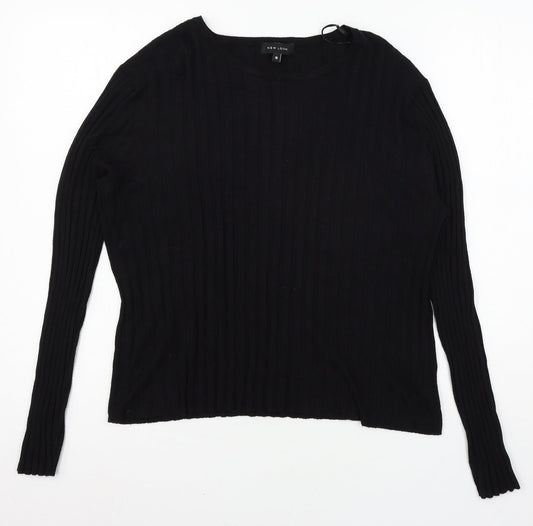 New Look Womens Black  Knit Pullover Jumper Size L