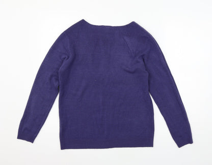 Essentials Womens Blue  Knit Pullover Jumper Size 10