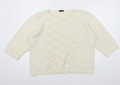 M&Co Womens Ivory  Knit Pullover Jumper Size 20