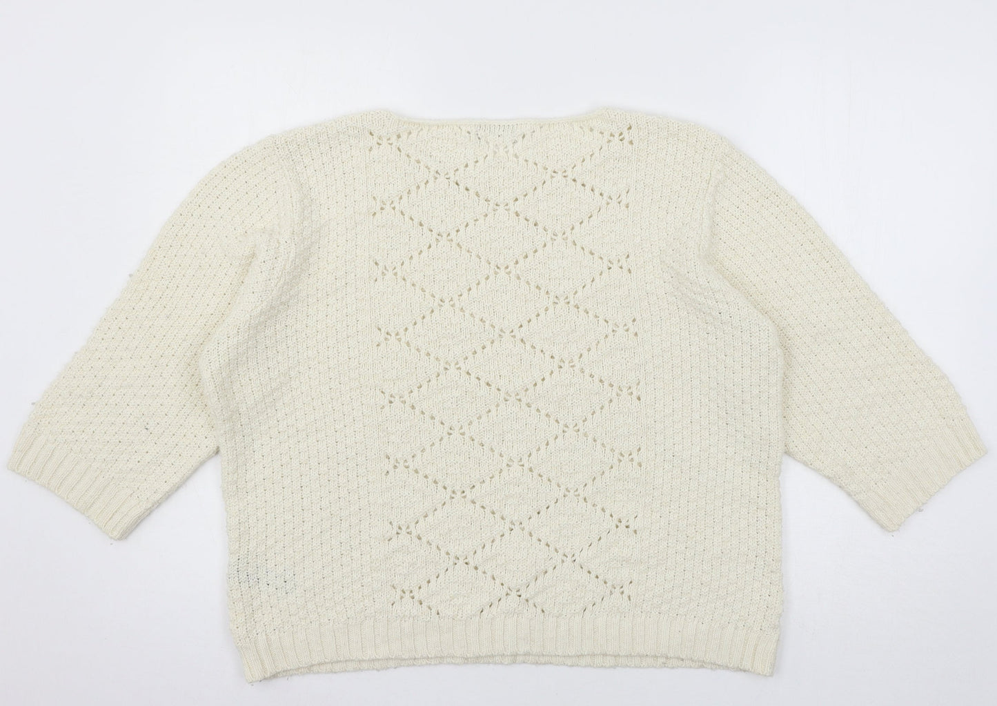 M&Co Womens Ivory  Knit Pullover Jumper Size 20