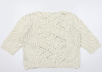 M&Co Womens Ivory  Knit Pullover Jumper Size 20