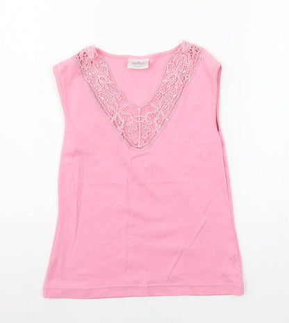Nouveau Edition Womens Pink  Jersey Basic Tank Size M