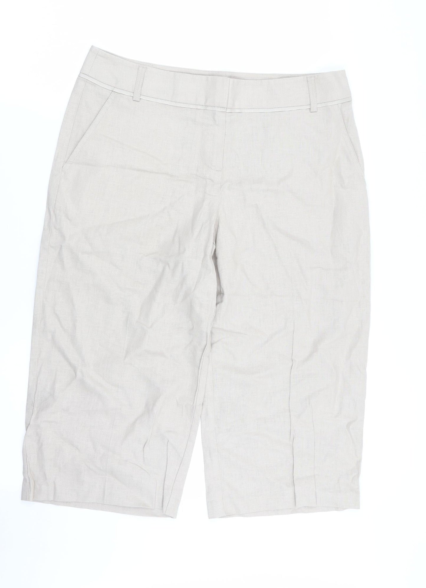 Preworn Womens Beige   Capri Trousers Size 30 in
