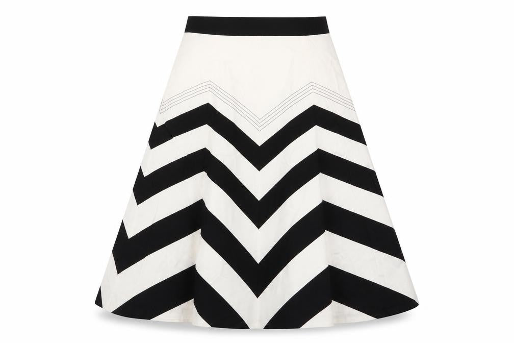 Preworn Womens Multicoloured Striped  Flare Skirt Size 30 in
