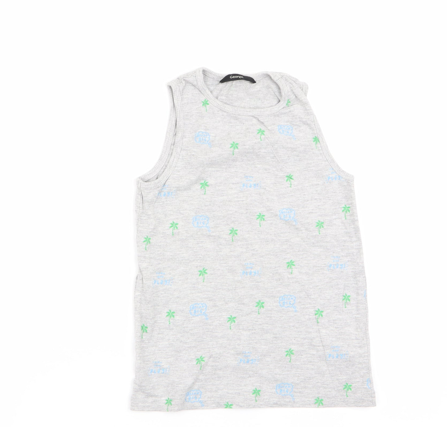 Asda George Boys Grey   Basic Tank Size 5-6 Years