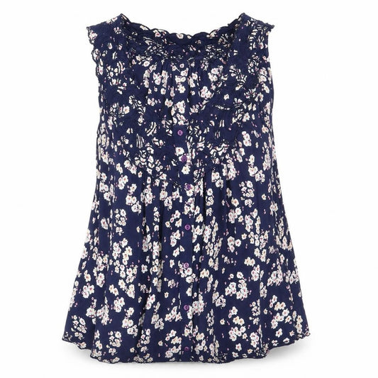 River Island Womens Blue Floral  Basic Blouse Size 8