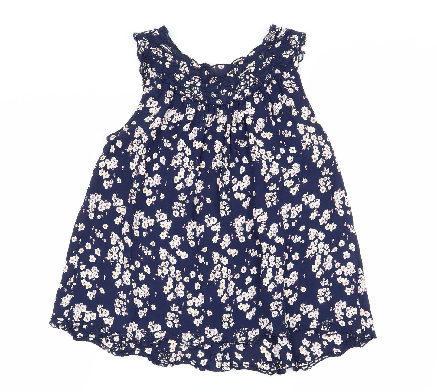River Island Womens Blue Floral  Basic Blouse Size 8