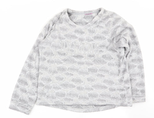 ESMARA Womens Grey Geometric  Babydoll Pyjama Top Size 14