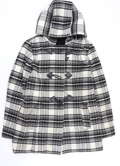 jess Womens Multicoloured Check  Overcoat Coat Size 16