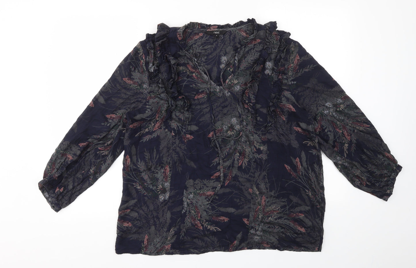 NEXT Womens Blue Floral  Basic T-Shirt Size 14