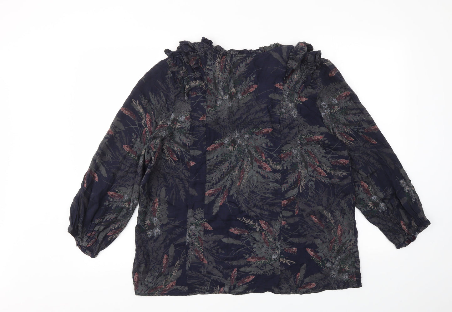 NEXT Womens Blue Floral  Basic T-Shirt Size 14