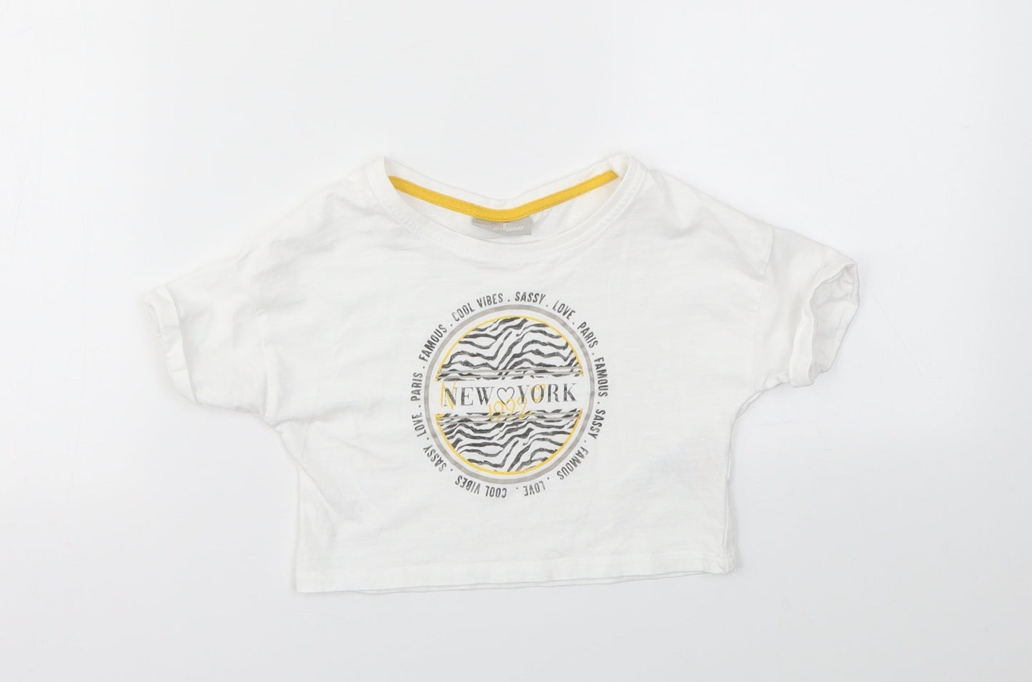 Matalan Girls White   Basic T-Shirt Size 6 Years