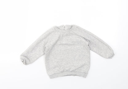 Preloved Nutmeg Girls Green   Pullover Jumper Size 9-12 Months - Front