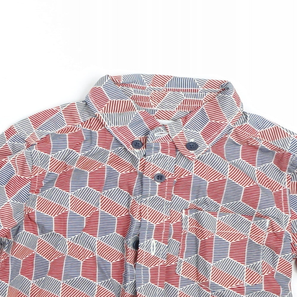 Bows & arrows Boys Red Geometric  Basic Button-Up Size 2-3 Years