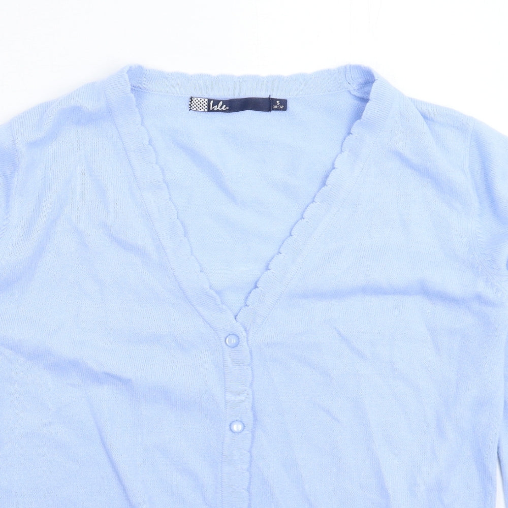 Isle Womens Blue  Knit Cardigan Jumper Size 12