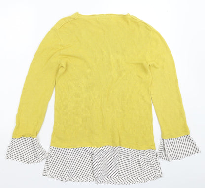 Next Womens Yellow  Knit Pullover Jumper Size 12