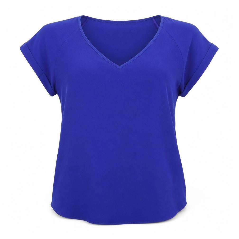 George Womens Blue  Satin Basic Blouse Size 10