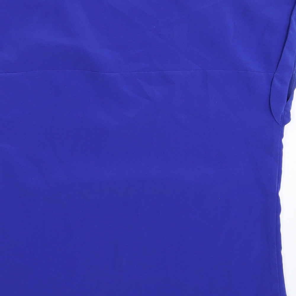 George Womens Blue  Satin Basic Blouse Size 10