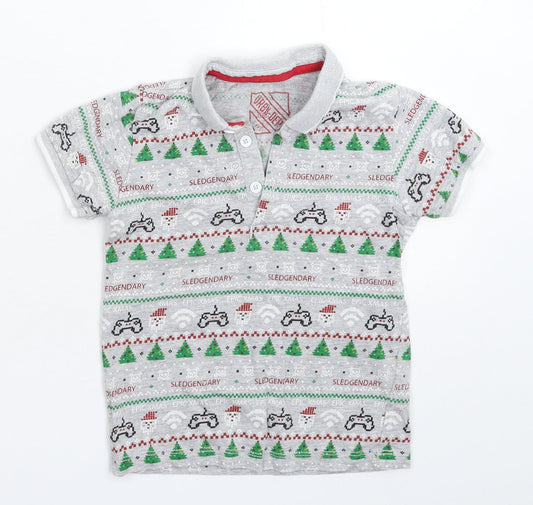Matalan Boys Grey   Basic Polo Size 5 Years  - Christmas