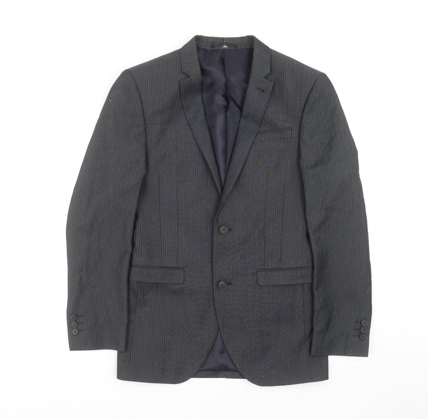 NEXT Mens Grey Striped  Jacket Suit Jacket Size 34