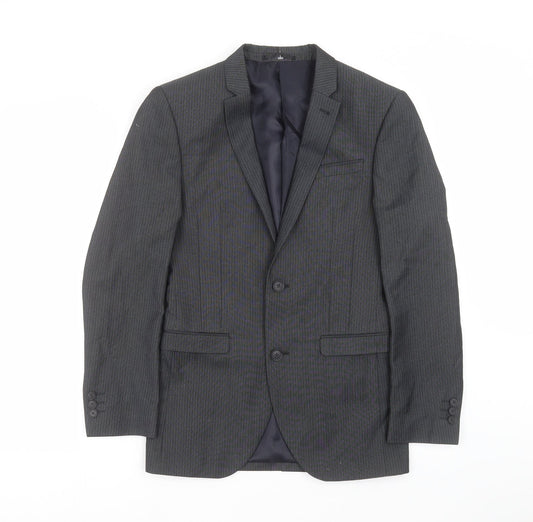 NEXT Mens Grey Striped  Jacket Suit Jacket Size 34