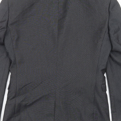 Next Mens Grey Striped  Jacket Suit Jacket Size 34