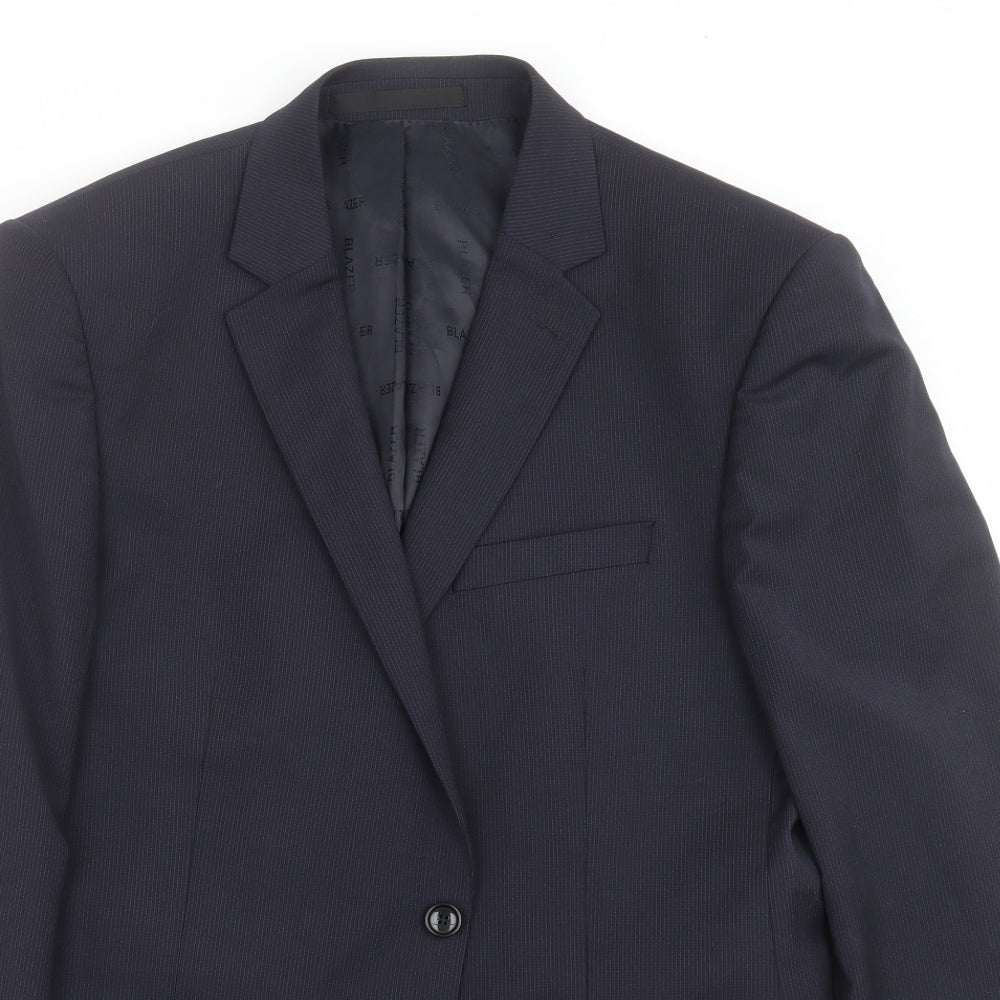 Blazer Mens Blue Striped  Jacket Suit Jacket Size 40