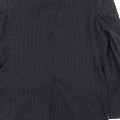 F&F Mens Black Striped  Jacket Suit Jacket Size 40