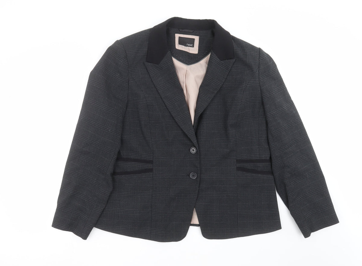 Next Womens Blue Check  Jacket Suit Jacket Size L