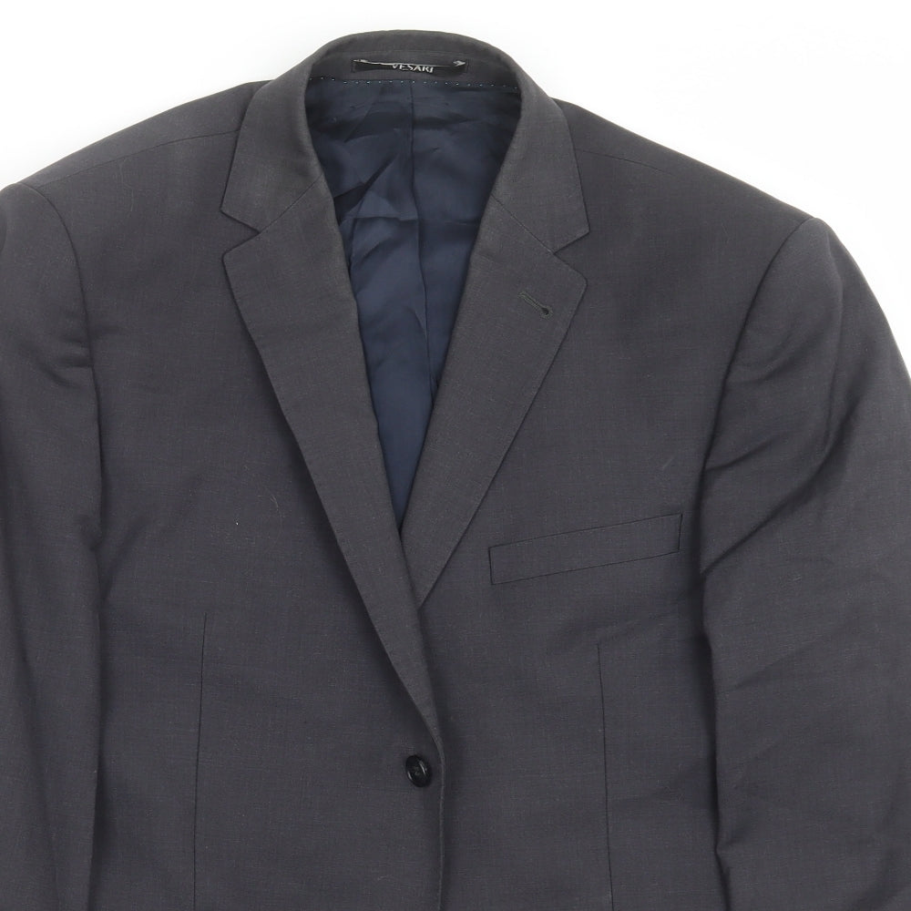 vesari Mens Grey   Jacket Suit Jacket Size 42