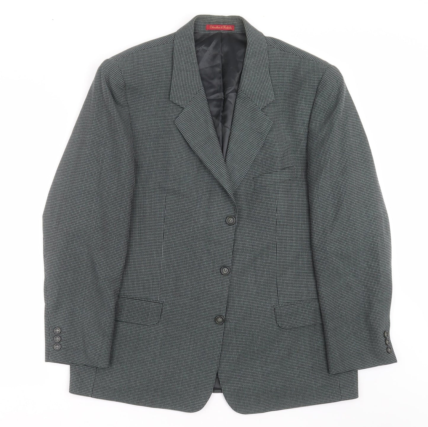 Debenham & Freebody Mens Grey Check  Jacket Suit Jacket Size 44