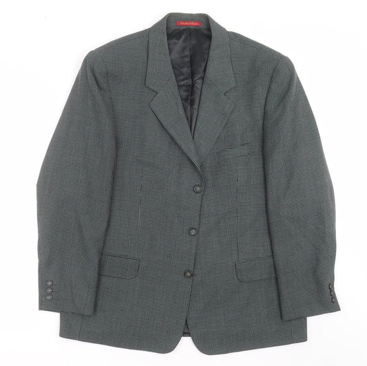 Debenham & Freebody Mens Grey Check  Jacket Suit Jacket Size 44