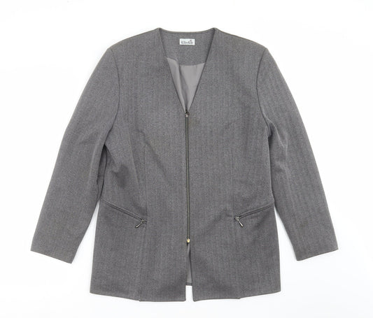 Karelia Womens Grey   Jacket Suit Jacket Size 14