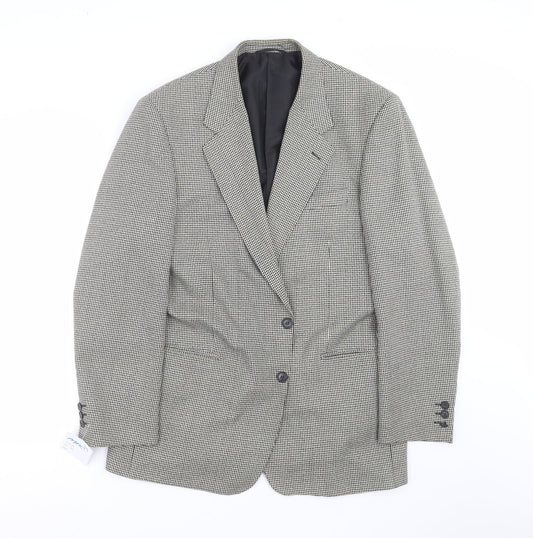 C&A Mens Beige Houndstooth  Jacket Suit Jacket Size 40
