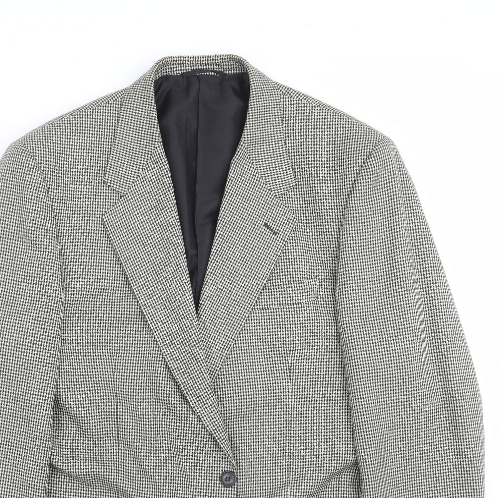 C&A Mens Beige Houndstooth  Jacket Suit Jacket Size 40