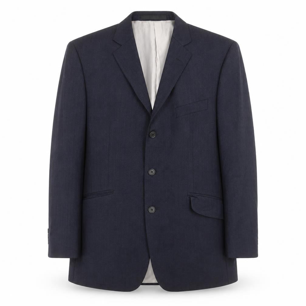 Impressions Perfect Mens Blue Herringbone  Jacket Suit Jacket Size 42