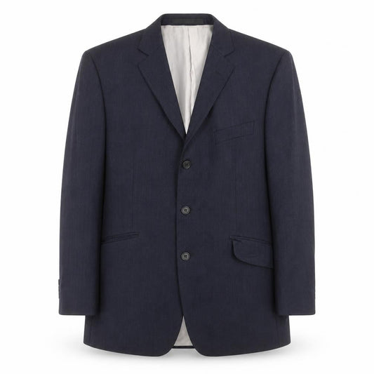 Impressions Perfect Mens Blue Herringbone  Jacket Suit Jacket Size 42