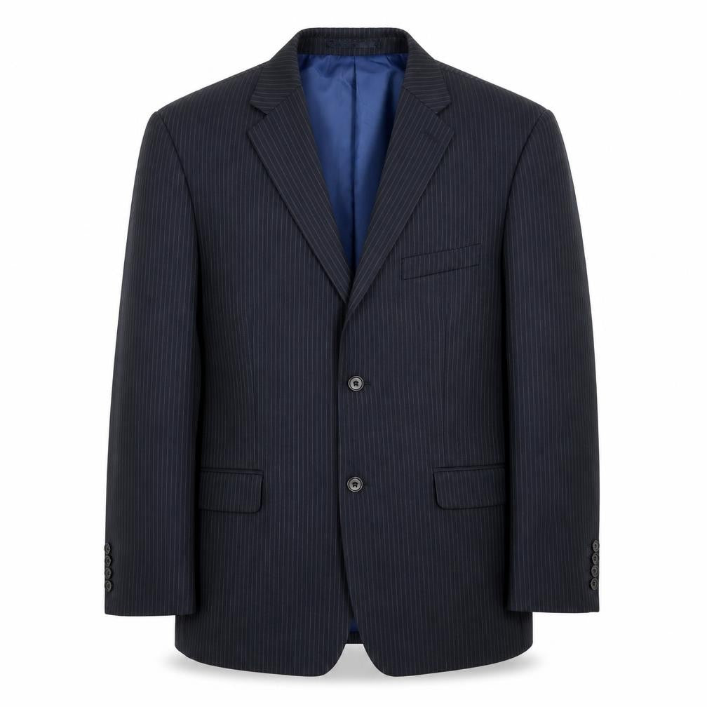 Charlton Gray Mens Blue Striped  Jacket Suit Jacket Size 44