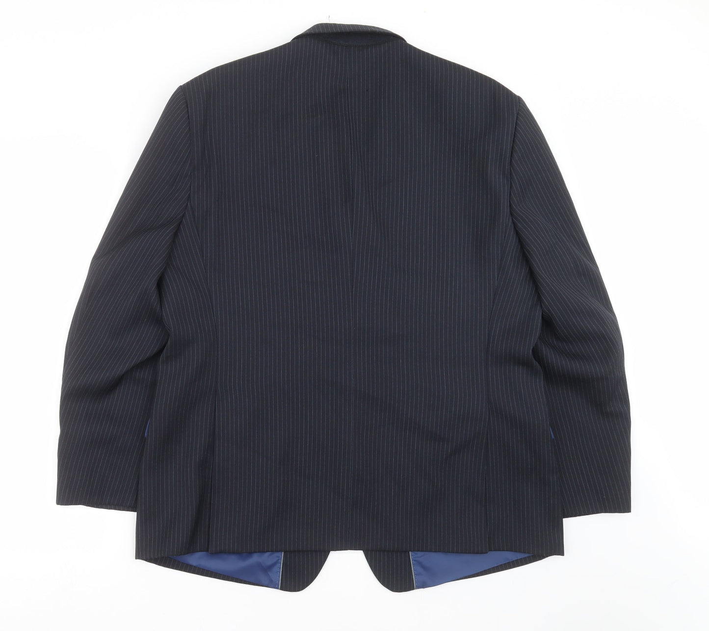 Charlton Gray Mens Blue Striped  Jacket Suit Jacket Size 44