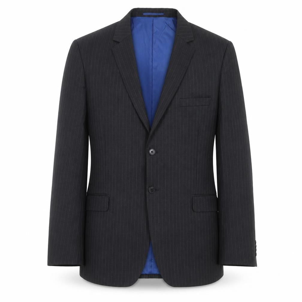 Charlton Gray Mens Grey Striped  Jacket Suit Jacket Size 46